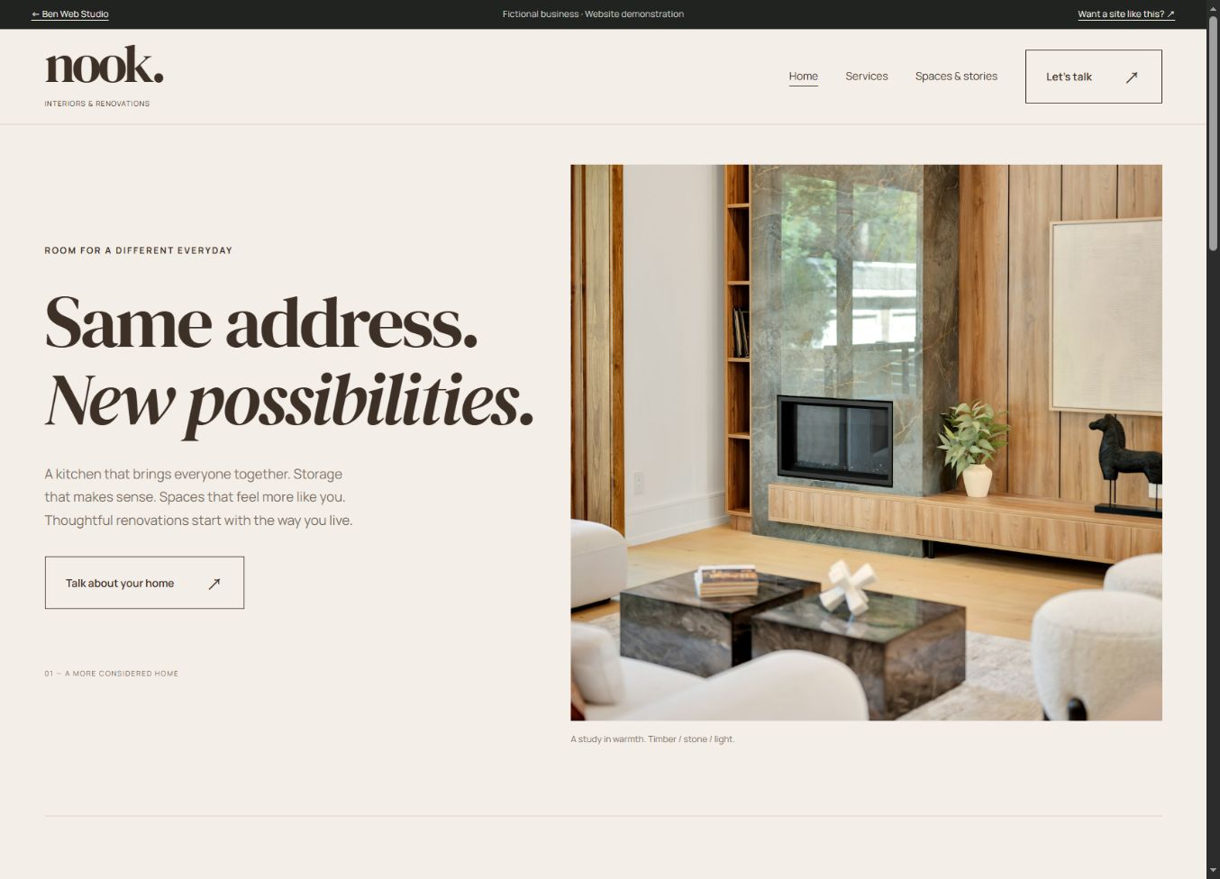 nook. desktop website demo